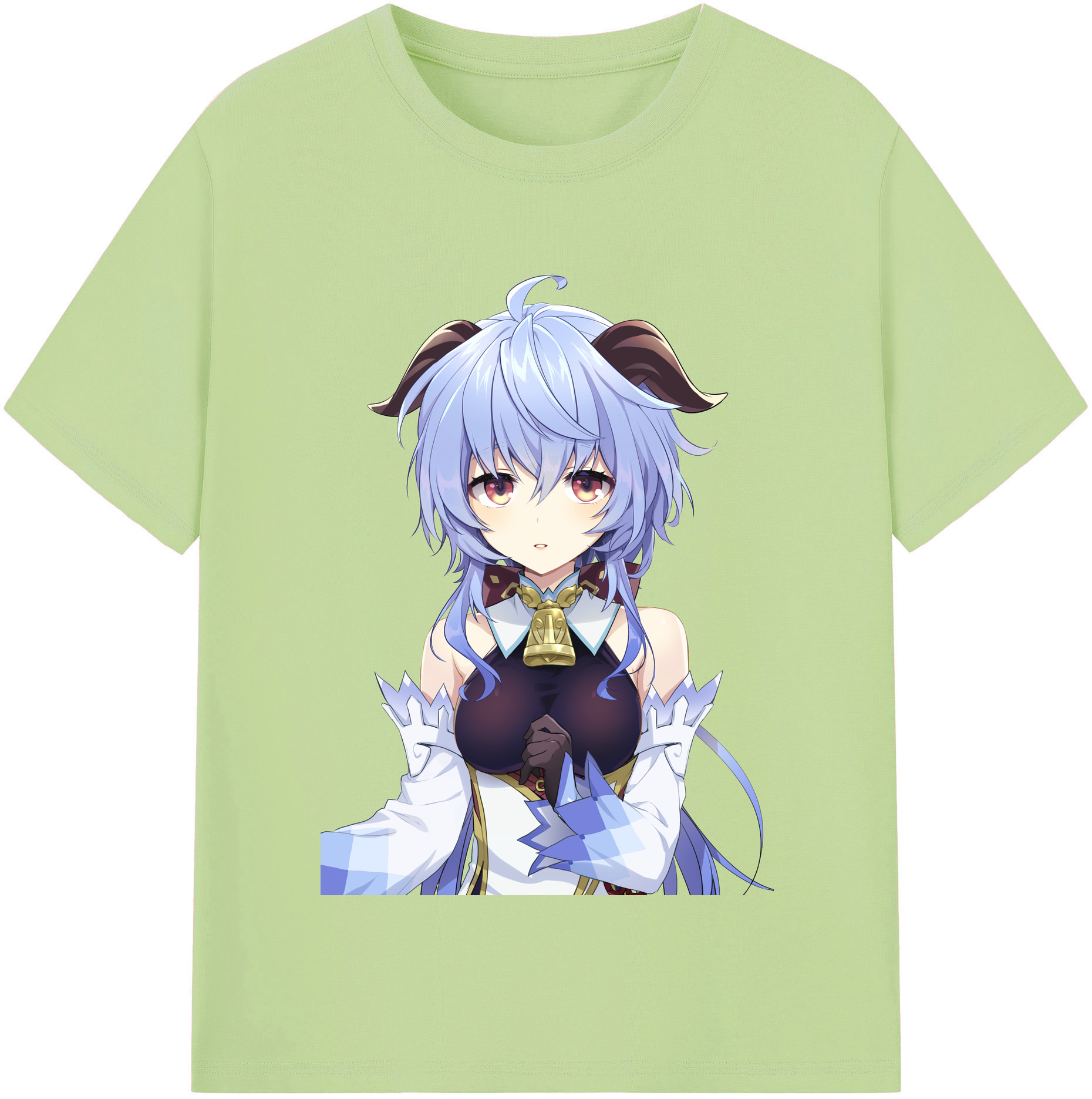 げんし神 甘雨 かんう genshin Ganyu 綿100％半袖Tシャツ（フロントプリント）